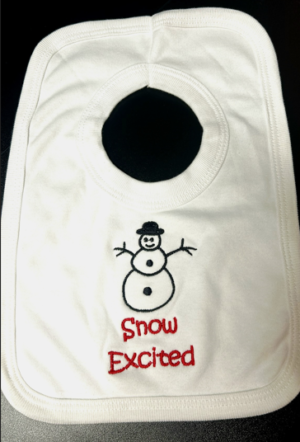 Christmas 'snow Excited' Bib