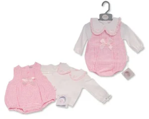 Girls 2pc  Shorts Romper Set With Lace And Bows