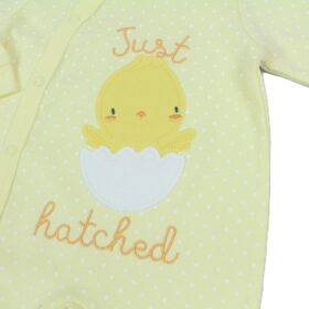 “just Hatched” Cotton Sleepsuit