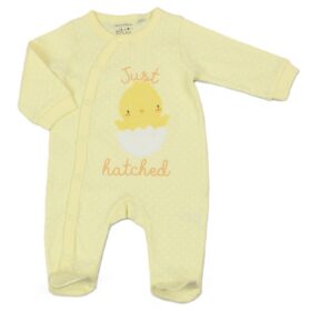 “just Hatched” Cotton Sleepsuit