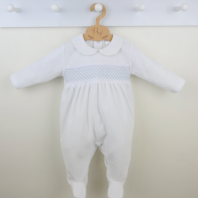 Pex White & Blue Albert Sleepsuit