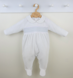 Pex White & Blue Albert Sleepsuit
