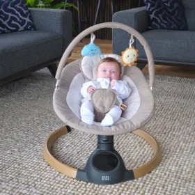 Bababing Hub 2 Electric Baby Swing Chair (Grey/beige)