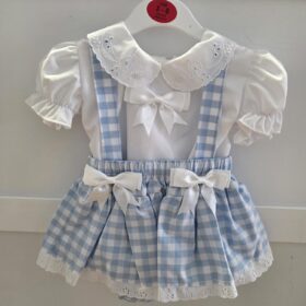 Baby Girls Blue Gingham Dress Set