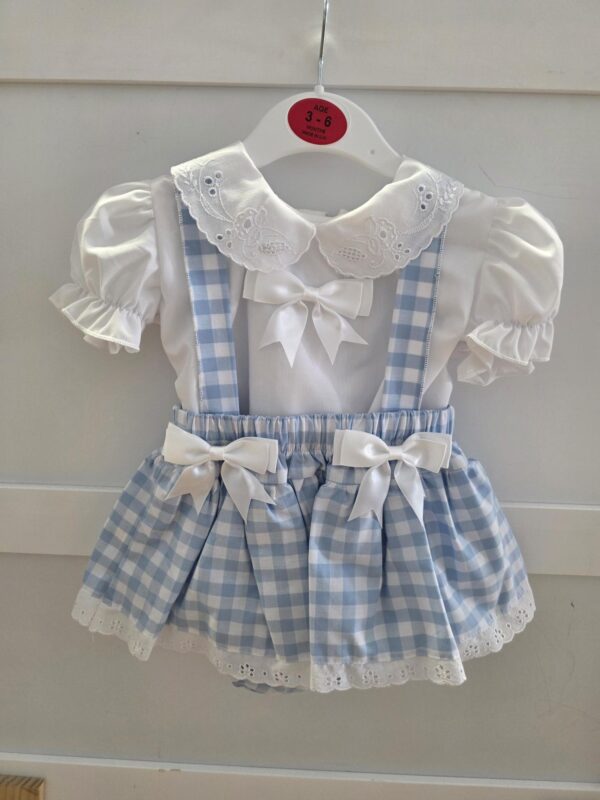 Baby Girls Blue Gingham Dress Set
