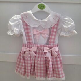 Baby Girls Pink Gingham Dress Set