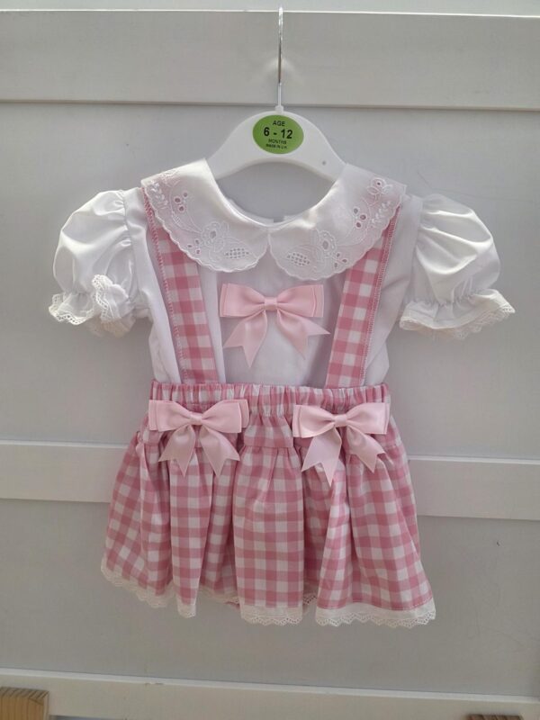 Baby Girls Pink Gingham Dress Set