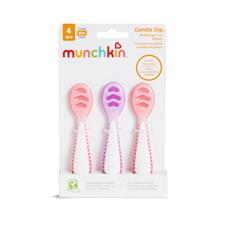 Munchkin Gentle Dip Multistage First Spoons 3pk- Pink/purple