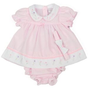 Baby Girls Dress, Pant & Headband Set- White (Copy)