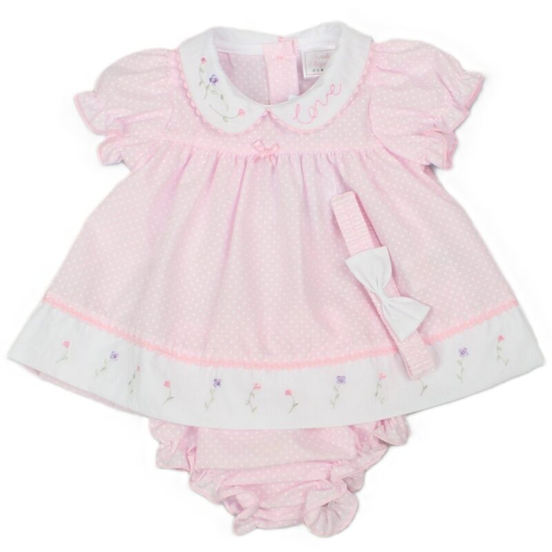 Baby Girls Dress, Pant & Headband Set- White (Copy)