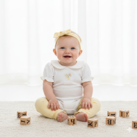 Baby Girls 4pc Ribbed Outfit