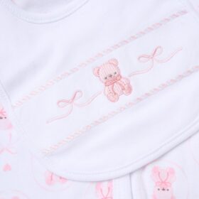 Baby Girls Teddy 6 Piece Mesh Bag Gift Set