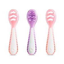 Munchkin Gentle Dip Multistage First Spoons 3pk- Pink/purple Munchkin Gentle Dip Multistage First Spoons 3pk- Pink/purple