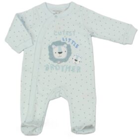 Baby "cutest Little Brother" Cotton Sleepsuit
