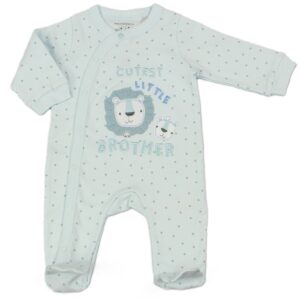 Baby "cutest Little Brother" Cotton Sleepsuit