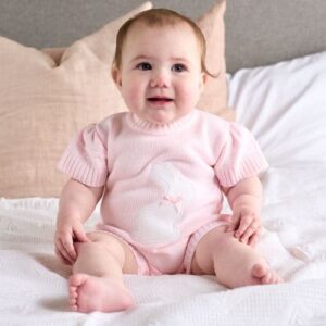 Pink Bunny Knitted Romper