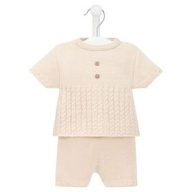 Taupe Boys Knitted Top & Shorts