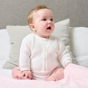 Dandelion Ribbed Knitted Baby Cardigans - 3-5lbs, Blue