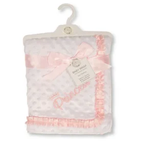 Pink Velour Bubble Baby Wrap With Lace – Princess