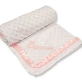 Pink Velour Bubble Baby Wrap With Lace – Princess