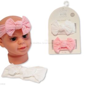 Baby Girls 3 Headbands With Bow Set - 3 Colours (Copy)