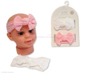 Baby Girls 3 Headbands With Bow Set - 3 Colours (Copy)