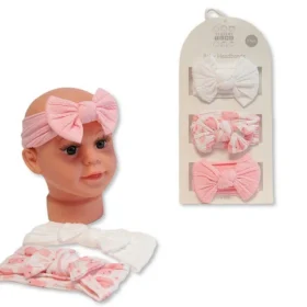 Baby Girls 3pk Headbands With Bow Set