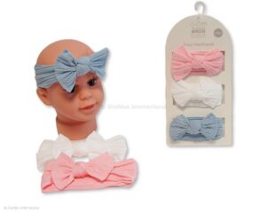 Baby Girls 3 Headbands With Bow Set - 3 Colours (Copy)