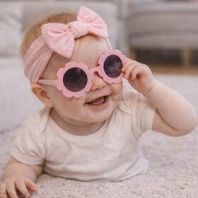 Baby Girls Headband With Bow And Sunglasses Set – White (Copy)