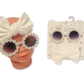 Baby Girls Headband With Bow And Sunglasses Set - Blue (Copy)