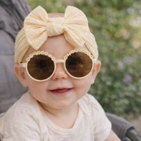 Baby Girls Headband With Bow And Sunglasses Set – Pink (Copy)