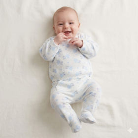 Baby Stork Ribbed Top & Footed Pant Outfit (Copy)
