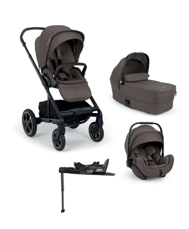 Nuna Mixx™ Next + Mixx™ Next Carry Cot + Arra™ Flex + Base Curv Travel System- Cedar (Copy)