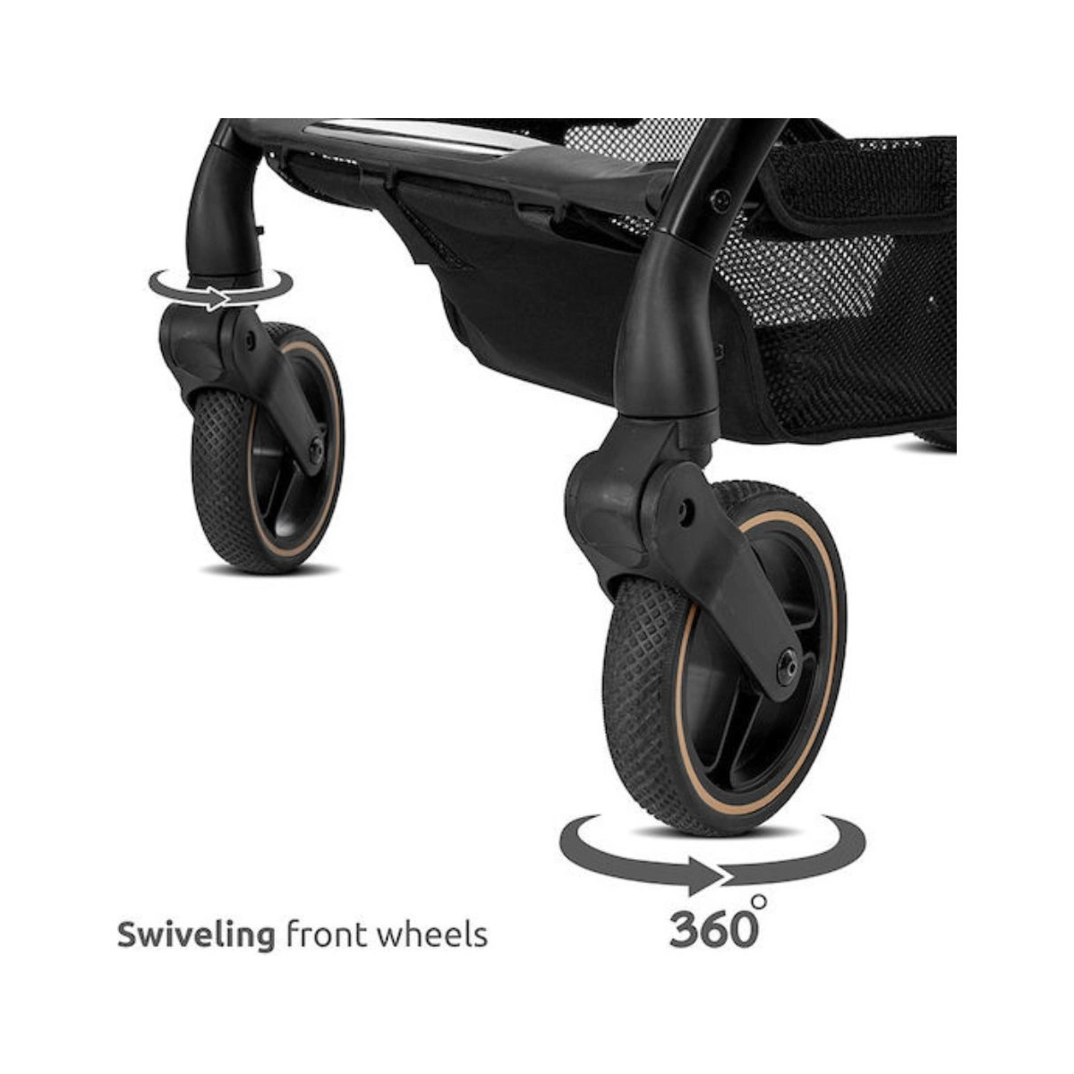 Lorelli Makaya Forward/rearward 360 Rotation Stroller- Black Lorelli Makaya Forward/rearward 360 Rotation Stroller- Black