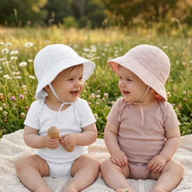 Baby Girls Bucket Hat With Ties