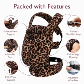 Momcozy Purehug Baby Carrier – Ergonomic Cozy & Lightweight- Leopard