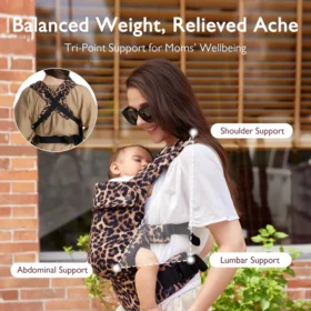 Momcozy Purehug Baby Carrier – Ergonomic Cozy & Lightweight- Leopard
