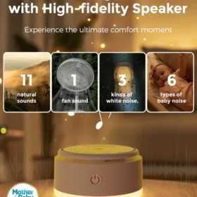 Momcozy Baby Sound Machine – Long Battery Life (Warm Light)
