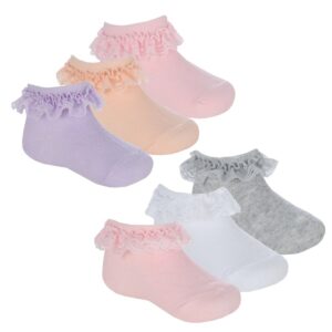Baby Girls 3 Pack Lace Frill Trainer Socks