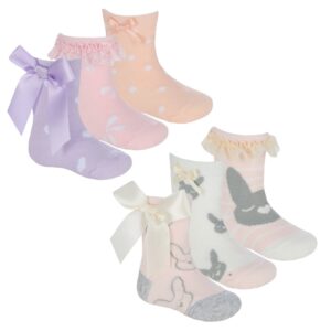 Baby Girls 3pk Ankle Socks With Bow/ Frill