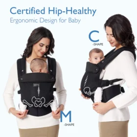 Momcozy Purehug Baby Carrier – Ergonomic Cozy & Lightweight- Mesh- Black
