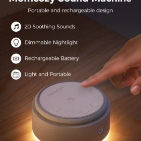 Momcozy Baby Sound Machine – Long Battery Life (Warm Light)