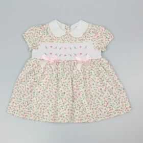 Baby Girls Cotton Lined Dress With Embroidery  (1–2 Years)