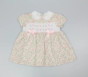 Baby Girls Cotton Lined Dress With Embroidery  (1–2 Years)