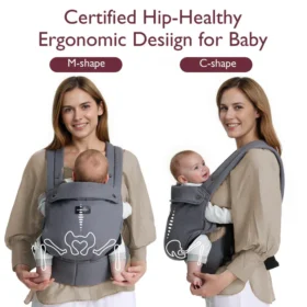 Momcozy Purehug Baby Carrier – Ergonomic Cozy & Lightweight- Grey