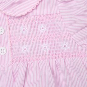 Baby Girls Smocked Romper- Pink