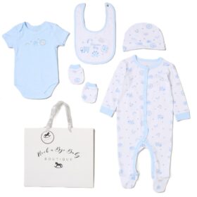 Baby Boys "precious Boy" 6 Pc Mesh Bag Gift Set