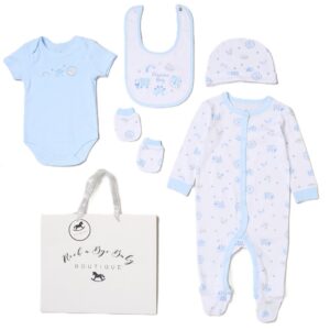 Baby Boys "precious Boy" 6 Pc Mesh Bag Gift Set