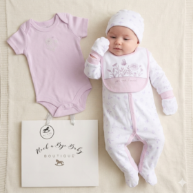 Baby Girls Floral 6 Piece Mesh Bag Gift Set (Nb-6 Months)