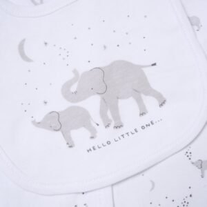 Baby Unisex Elephant "hello Little One" 6 Piece Mesh Bag Gift Set